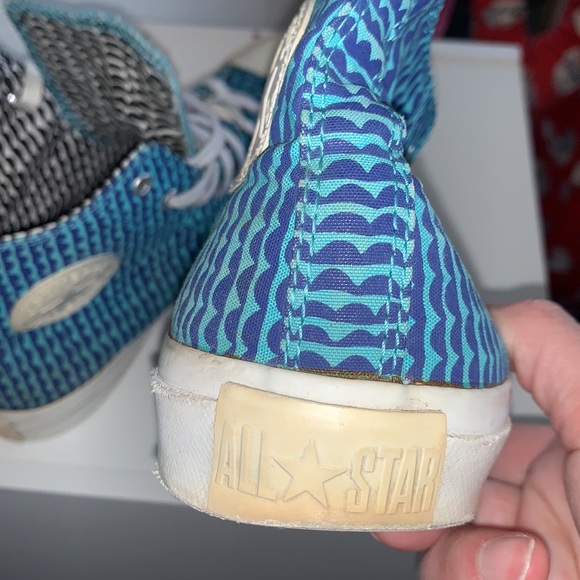Marimekko for Converse high top turquoise print All Star sneakers women’s size 8 - Picture 15 of 15